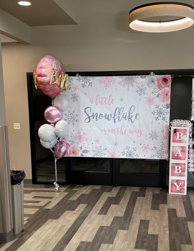 A Picture of Baby Shower Banner and Decor