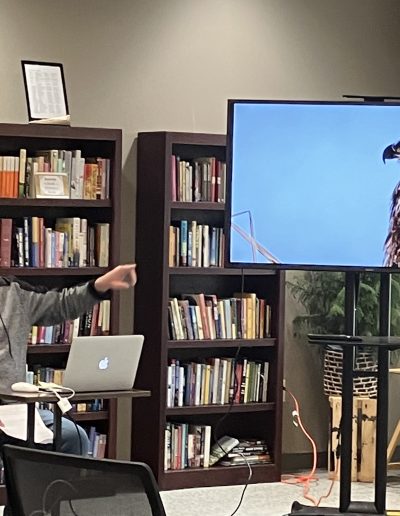 A Picture of Presentation with An Eagle on the Monitor